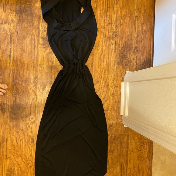 Cyber punk goth split leg black hoodie dress - Picture 2 of 3